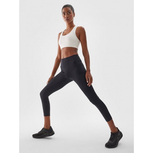 Damskie legginsy treningowe 4F 4FWAW24TFTIF276 - czarne ze sklepu Sportstylestory.com w kategorii Spodnie damskie - zdjęcie 177893591