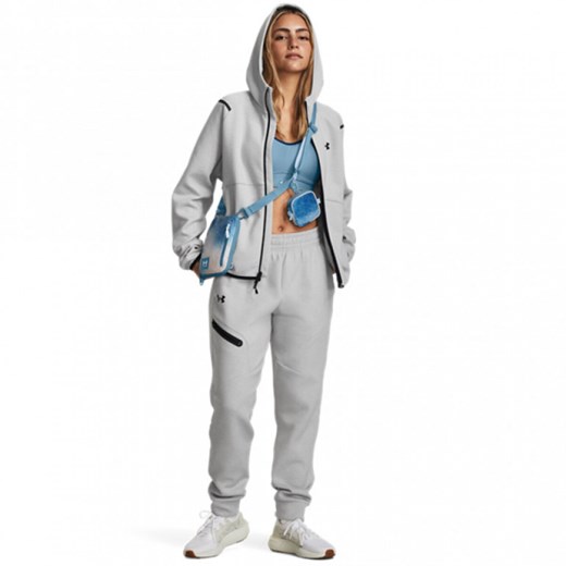 Damskie spodnie treningowe Under Armour Unstoppable Flc Jogger - szare ze sklepu Sportstylestory.com w kategorii Spodnie damskie - zdjęcie 177895001