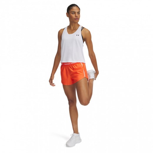 Damskie spodnie treningowe Under Armour Tech Play Up Shorts - pomarańczowe ze sklepu Sportstylestory.com w kategorii Szorty - zdjęcie 177895514