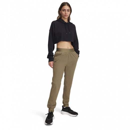 Damskie spodnie treningowe Under Armour Sport High Rise Woven Pant - oliwkowe/khaki ze sklepu Sportstylestory.com w kategorii Spodnie damskie - zdjęcie 177895522