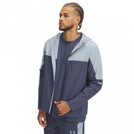 Męska kurtka treningowa Under Armour Vanish Woven Utility Jacket - szara ze sklepu Sportstylestory.com w kategorii Kurtki męskie - zdjęcie 177895784