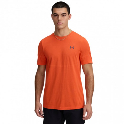 Męska koszulka treningowa Under Armour UA Vanish Elite Seamless SS - pomarańczowa ze sklepu Sportstylestory.com w kategorii T-shirty męskie - zdjęcie 177895794
