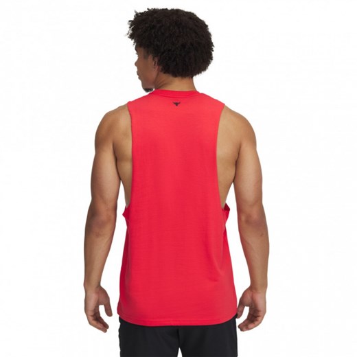 Męski top treningowy Under Armour Project Rock Iron Tank - czerwony ze sklepu Sportstylestory.com w kategorii T-shirty męskie - zdjęcie 177895923