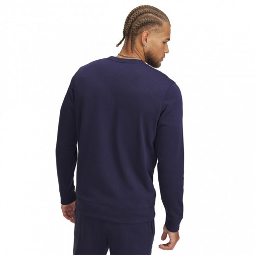 Męska bluza dresowa nierozpinana bez kaptura Under Armour UA Rival Terry Logo Crew - granatowa ze sklepu Sportstylestory.com w kategorii Bluzy męskie - zdjęcie 177895950