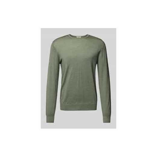 Sweter z dzianiny z prążkowanymi wykończeniami ze sklepu Peek&Cloppenburg  w kategorii Swetry męskie - zdjęcie 177896273