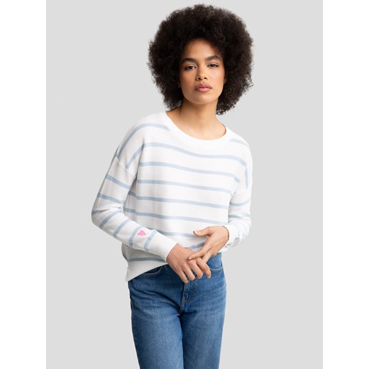 Sweter damski bawełniany błękitny Heartelia 400 ze sklepu Big Star w kategorii Swetry damskie - zdjęcie 177896901