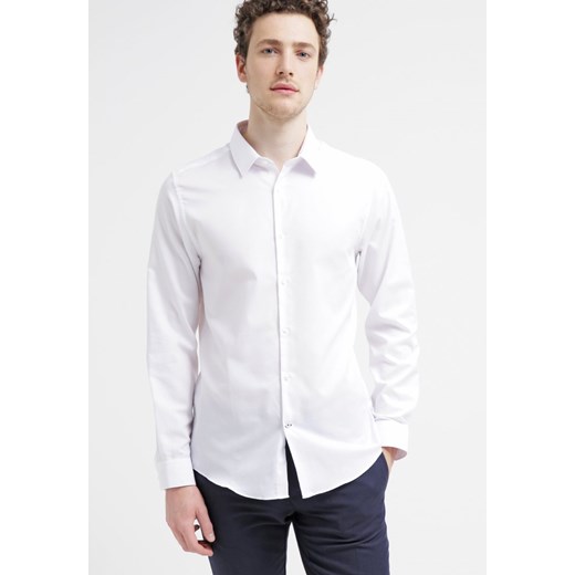 Burton Menswear London SLIM FIT Koszula biznesowa white zalando bialy bez wzorów/nadruków