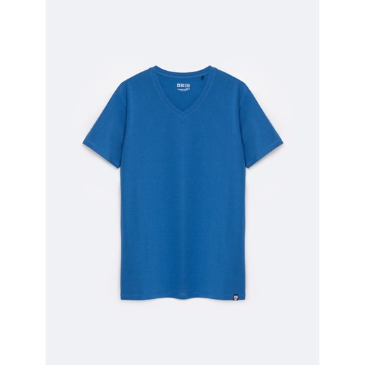 Koszulka męska v-neck niebieska Irtos 402 ze sklepu Big Star w kategorii T-shirty męskie - zdjęcie 177897462