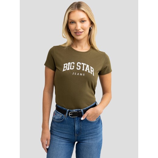 Koszulka damska bawełniana z logo BIG STAR khaki Ramila 303 XL Big Star