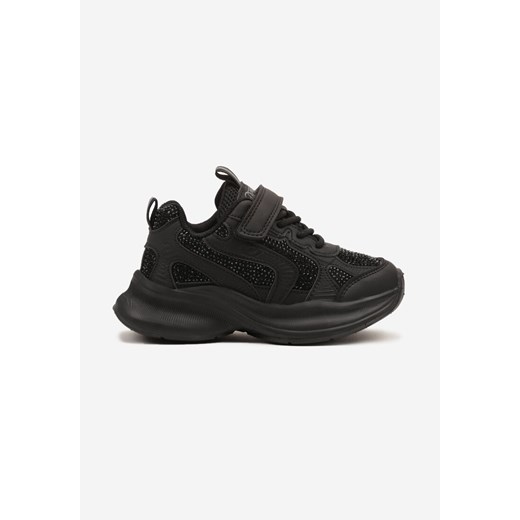 Czarne Buty Sportowe Sneakersy Ozdobione Cyrkoniami Zolresia ze sklepu born2be.pl w kategorii Buty sportowe dziecięce - zdjęcie 177898251