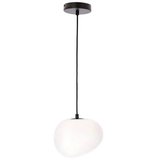 Loftowa czarna lampa wisząca z mlecznym kloszem 20 cm - D206 M0-A36 ze sklepu Edinos.pl w kategorii Lampy wiszące - zdjęcie 177898752