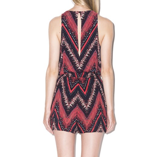 Red Patterned Playsuit with Open Back tally-weijl czerwony 