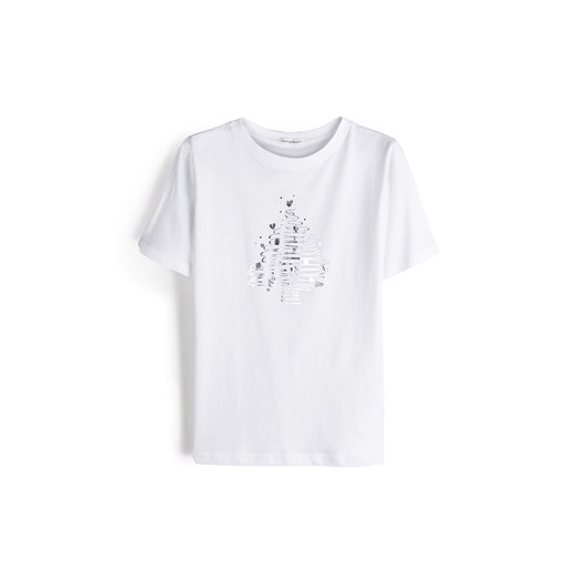 GATE Bawełniana koszulka ze świątecznym nadrukiem 34 ze sklepu gateshop w kategorii Bluzki damskie - zdjęcie 177905443