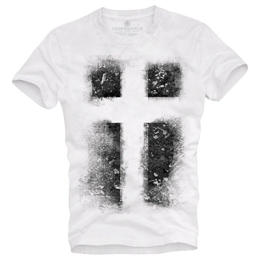 T-shirt męski UNDERWORLD Cross biały ze sklepu morillo w kategorii T-shirty męskie - zdjęcie 177911741