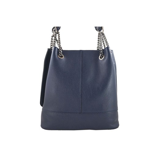 Modna torebka skórzana damska - Granatowa ze sklepu Barberinis w kategorii Torby Shopper bag - zdjęcie 177917611