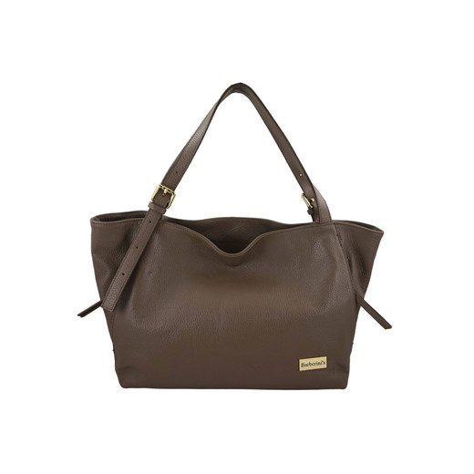 Modna shopperka damska na ramię - Beżowa ciemna ze sklepu Barberinis w kategorii Torby Shopper bag - zdjęcie 177918194