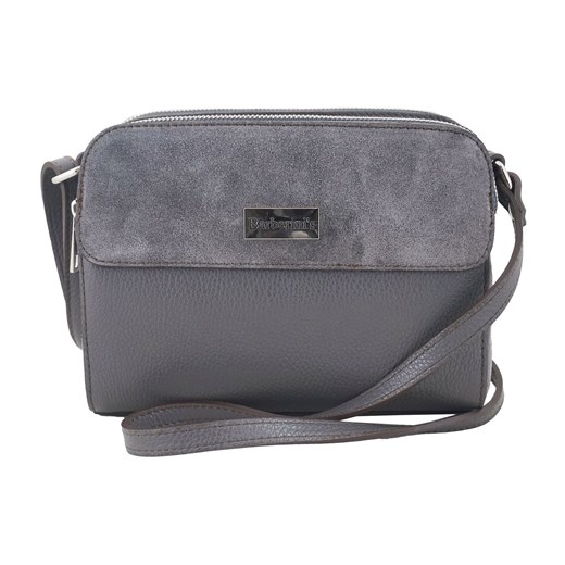 Torebka skórzana crossbody zamszowa - Szara ciemna ze sklepu Barberinis w kategorii Listonoszki - zdjęcie 177918421