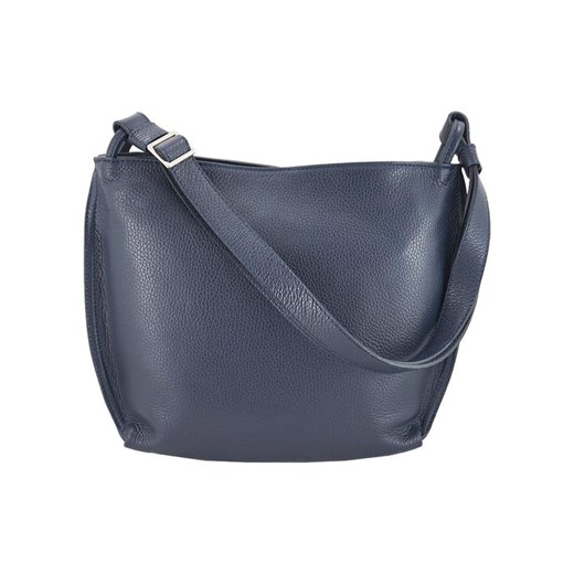 Duża torba damska skórzana na ramię - Granatowa ze sklepu Barberinis w kategorii Torby Shopper bag - zdjęcie 177918854