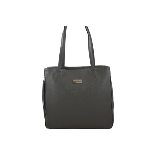Torba skórzana A4 na ramię - Szara ciemna ze sklepu Barberinis w kategorii Torby Shopper bag - zdjęcie 177918923