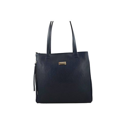 Torba skórzana A4 na ramię - Granatowa ze sklepu Barberinis w kategorii Torby Shopper bag - zdjęcie 177919381