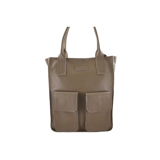 Torba shopper bag do pracy - Beżowa ciemna ze sklepu Barberinis w kategorii Torby Shopper bag - zdjęcie 177919454