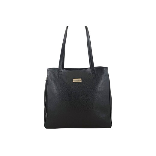 Torba skórzana A4 na ramię - Czarna ze sklepu Barberinis w kategorii Torby Shopper bag - zdjęcie 177919471