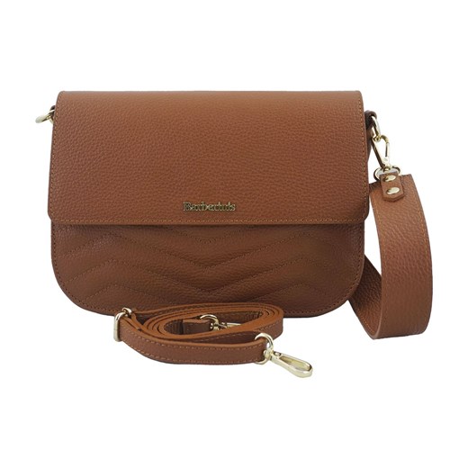 Torebka skórzana crossbody włoska - Brązowa jasna ze sklepu Barberinis w kategorii Listonoszki - zdjęcie 177919890
