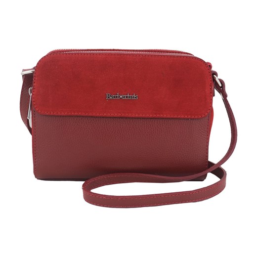 Torebka skórzana crossbody zamszowa - Czerwona ze sklepu Barberinis w kategorii Listonoszki - zdjęcie 177920271