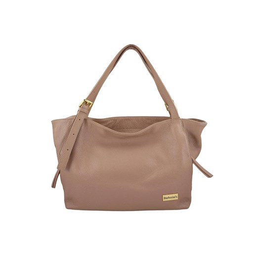 Modna shopperka damska na ramię - Różowa pudrowa ze sklepu Barberinis w kategorii Torby Shopper bag - zdjęcie 177923332
