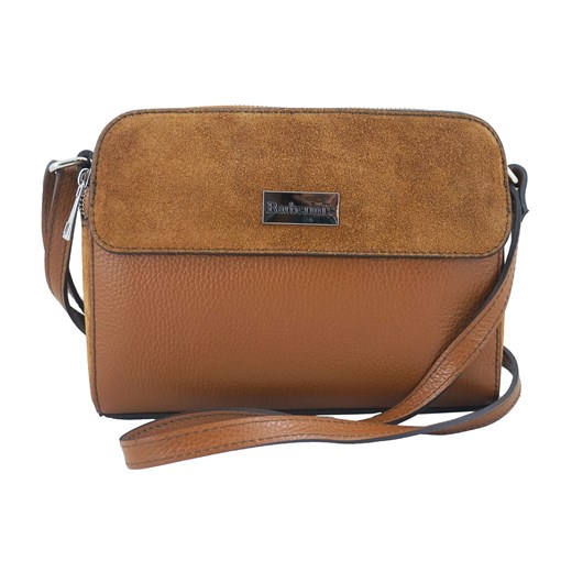 Torebka skórzana crossbody zamszowa - Brązowa jasna ze sklepu Barberinis w kategorii Listonoszki - zdjęcie 177923751
