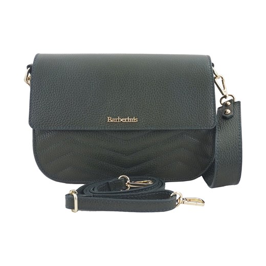 Torebka skórzana crossbody włoska - Zielona ciemna ze sklepu Barberinis w kategorii Listonoszki - zdjęcie 177924990