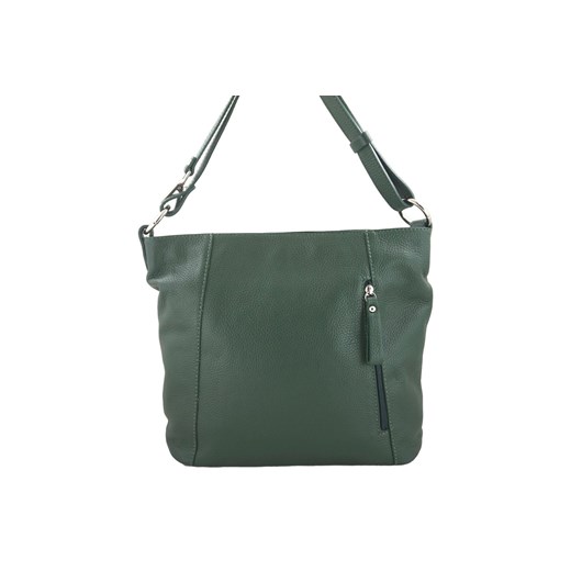 Pojemny skórzany worek na ramię - Zielony ciemny ze sklepu Barberinis w kategorii Torby Shopper bag - zdjęcie 177925914