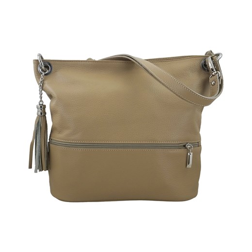 Skórzana torebka worek Barberinis - Beżowa ze sklepu Barberinis w kategorii Torby Shopper bag - zdjęcie 177927104