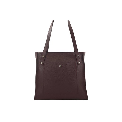 Torebka skórzana na ramię damska - Bordowa ze sklepu Barberinis w kategorii Torby Shopper bag - zdjęcie 177928170