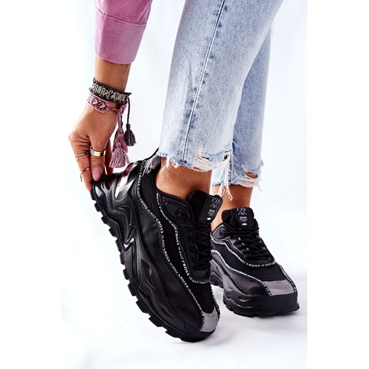 Damskie Sportowe Buty Cross Jeans II2R4018C Czarne ze sklepu ZAZOO w kategorii Buty sportowe damskie - zdjęcie 177936441