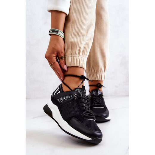 Buty Sportowe Sneakersy Koturn Czarne Lorey ze sklepu ZAZOO w kategorii Plecaki - zdjęcie 177936584
