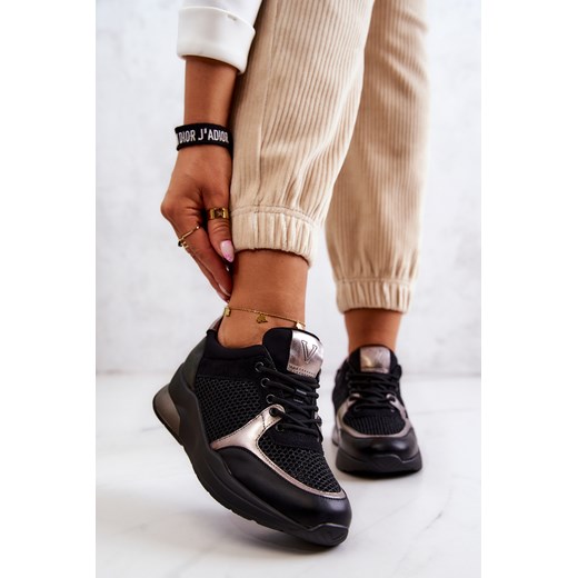 Buty Sportowe Modne Damskie Sneakersy Czarne Danielle ze sklepu ZAZOO w kategorii Listonoszki - zdjęcie 177938221