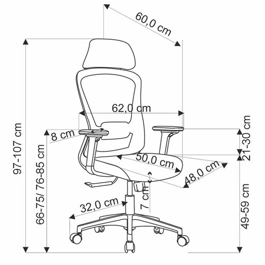 Czarny ergonomiczny obrotowy fotel z funkcją multiblock - Tungo Elior One Size Edinos.pl