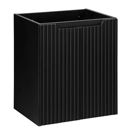 Czarna nowoczesna szafka ryflowana - Dafo 10X 50 cm ze sklepu Edinos.pl w kategorii Szafki i regały łazienkowe - zdjęcie 177939492