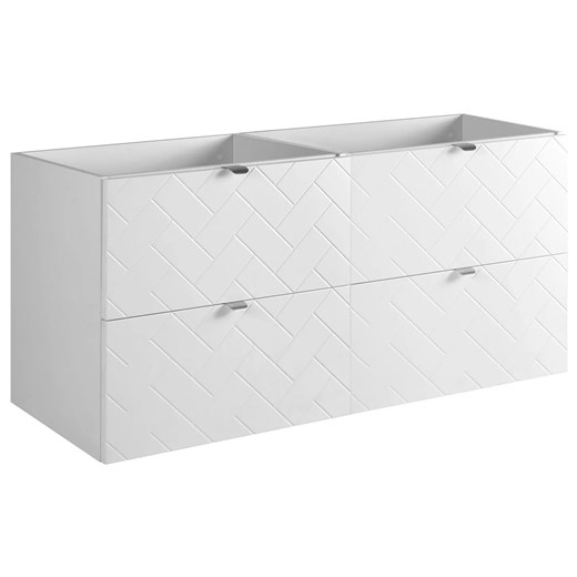 Biała podwójna szafka pod umywalkę 120 cm F2-F21 ze sklepu Edinos.pl w kategorii Szafki i regały łazienkowe - zdjęcie 177939580