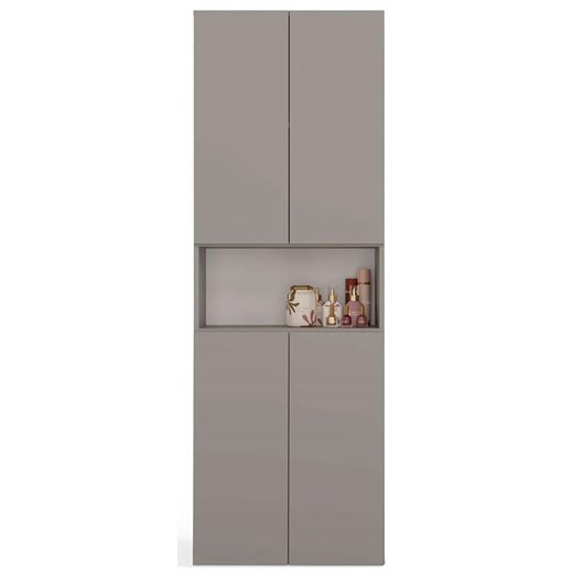 Szara minimalistyczna szafka łazienkowa koszem glina - Zassio 4X Elior One Size Edinos.pl