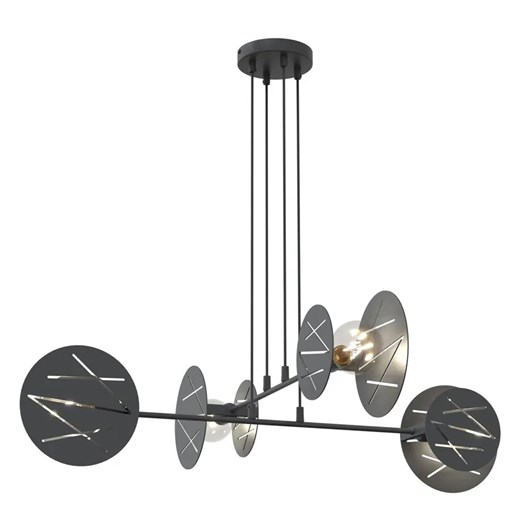 Czarna wisząca lampa w stylu industrialnym - 5X D152 L9-K79 ze sklepu Edinos.pl w kategorii Lampy wiszące - zdjęcie 177939622