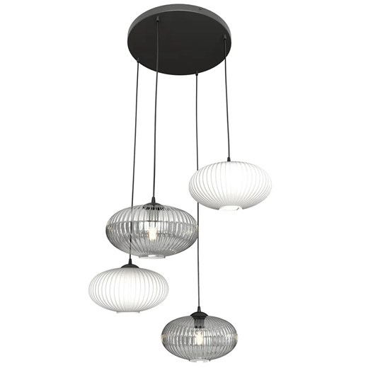 Nowoczesna lampa wisząca grafit + opal - D175 K0-Z78 ze sklepu Edinos.pl w kategorii Lampy wiszące - zdjęcie 177939673