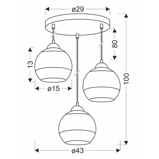 Nowoczesna potrójna lampa wisząca - D237-Gris Candellux One Size Edinos.pl