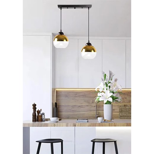 Nowoczesna czarno-złota lampa wisząca - D236-Gris Candellux One Size Edinos.pl