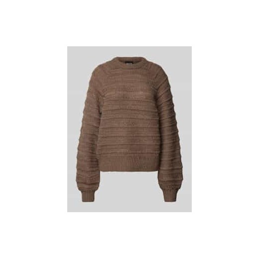 Sweter z dzianiny o kroju regular fit z fakturowanym wzorem model ‘JAYDA’ ze sklepu Peek&Cloppenburg  w kategorii Swetry damskie - zdjęcie 177943253