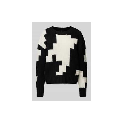 Sweter z dzianiny z prążkowanymi wykończeniami ze sklepu Peek&Cloppenburg  w kategorii Swetry damskie - zdjęcie 177943790
