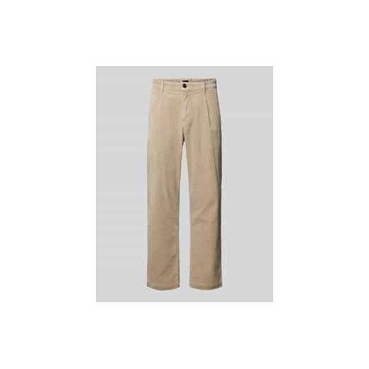Spodnie sztruksowe o kroju relaxed fit z zakładkami w pasie model ‘Chino-Shyne’ ze sklepu Peek&Cloppenburg  w kategorii Spodnie męskie - zdjęcie 177945274