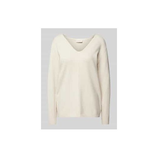 Sweter z dzianiny z dekoltem w serek model ‘Claura’ ze sklepu Peek&Cloppenburg  w kategorii Swetry damskie - zdjęcie 177946234