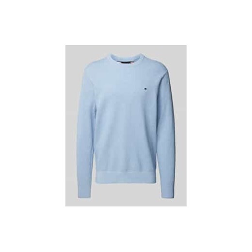 Sweter z dzianiny z wyhaftowanym logo ze sklepu Peek&Cloppenburg  w kategorii Swetry męskie - zdjęcie 177946363